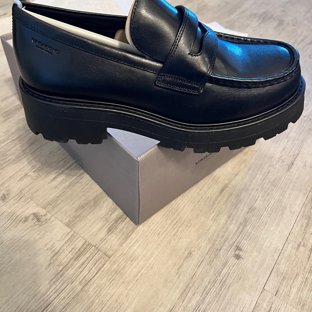 Vagabond Black Cosmo 2.0 Platform Slip-On Loafers BRAND NEW